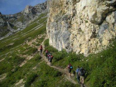 008-Watzmaenner beim Aufstieg zur Latemarscharte
